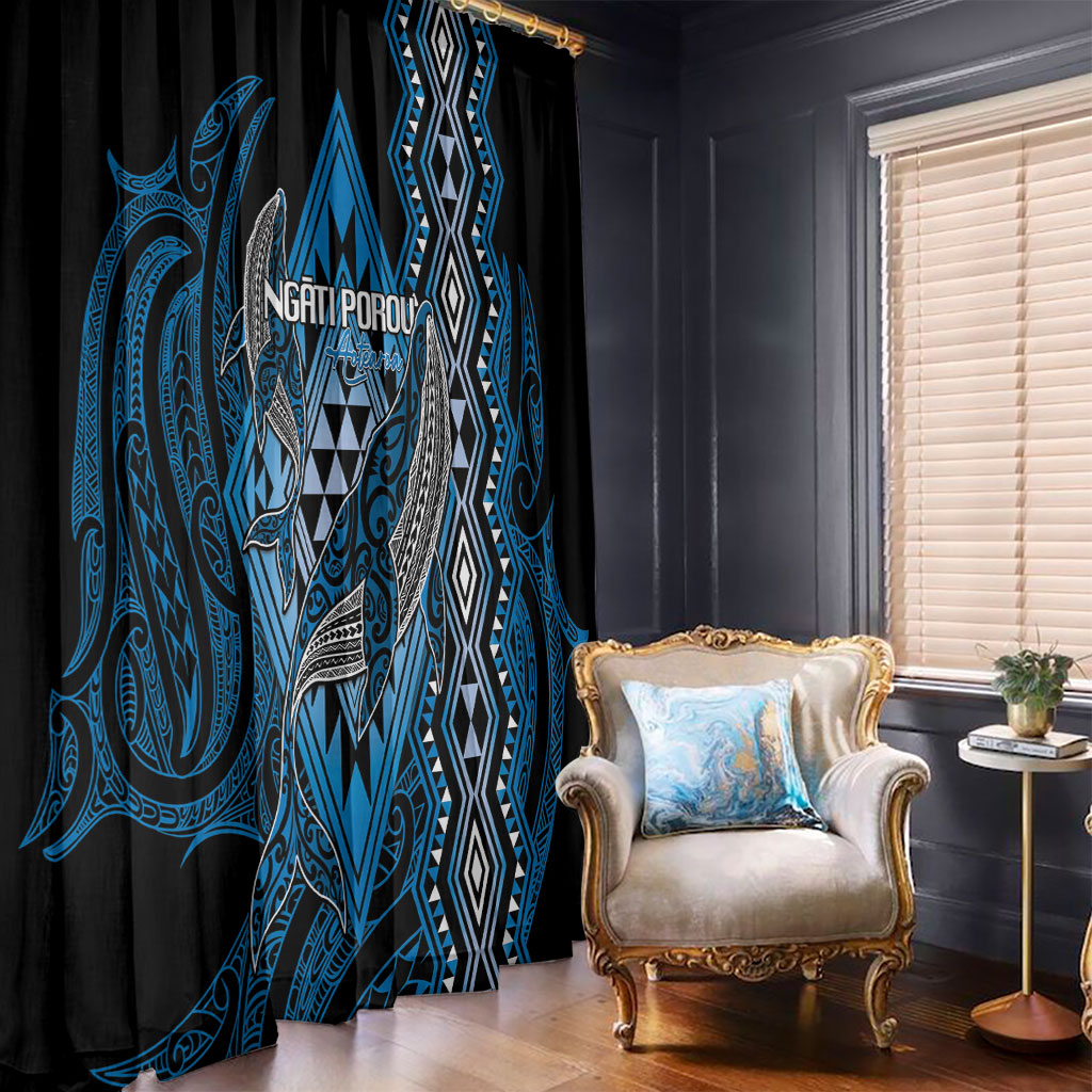 Aotearoa Iwi Ngati Porou Window Curtain NZ Maori Humpback Whale Taniko Motifs