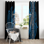 Aotearoa Iwi Ngati Porou Window Curtain NZ Maori Humpback Whale Taniko Motifs