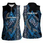 Aotearoa Iwi Ngati Porou Personalised Women Sleeveless Polo Shirt NZ Maori Humpback Whale Taniko Motifs