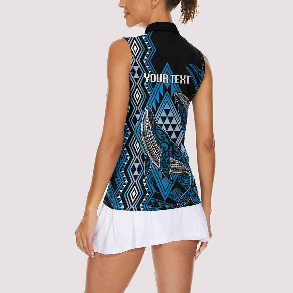 Aotearoa Iwi Ngati Porou Personalised Women Sleeveless Polo Shirt NZ Maori Humpback Whale Taniko Motifs
