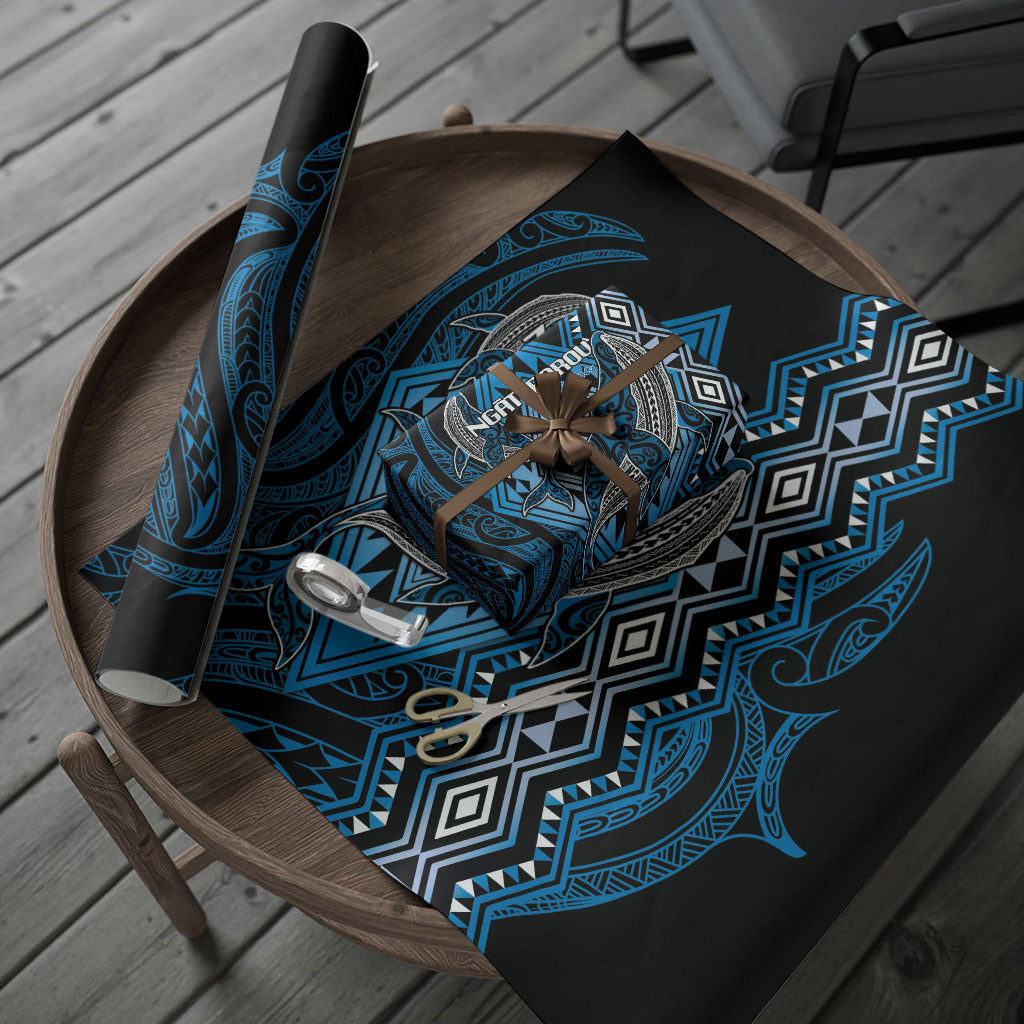 Aotearoa Iwi Ngati Porou Wrapping Paper NZ Maori Humpback Whale Taniko Motifs
