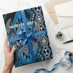 Aotearoa Iwi Ngati Porou Wrapping Paper NZ Maori Humpback Whale Taniko Motifs