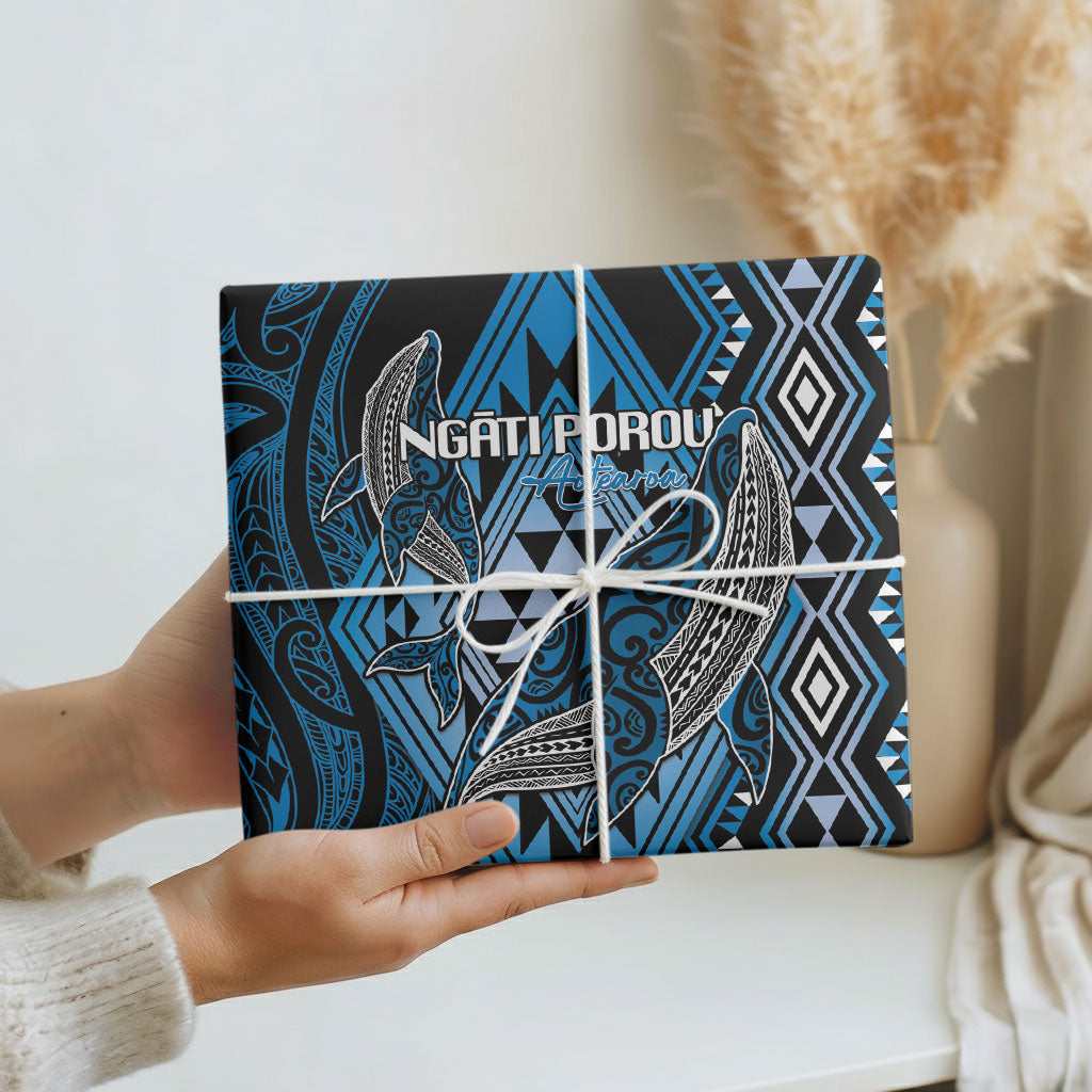 Aotearoa Iwi Ngati Porou Wrapping Paper NZ Maori Humpback Whale Taniko Motifs
