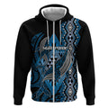 Aotearoa Iwi Ngati Porou Personalised Zip Hoodie NZ Maori Humpback Whale Taniko Motifs