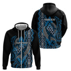Aotearoa Iwi Ngati Porou Personalised Zip Hoodie NZ Maori Humpback Whale Taniko Motifs