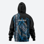 Aotearoa Iwi Ngati Porou Personalised Zip Hoodie NZ Maori Humpback Whale Taniko Motifs