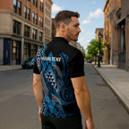 Aotearoa Iwi Ngati Porou Personalised Zipper Polo Shirt NZ Maori Humpback Whale Taniko Motifs