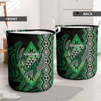 Aotearoa Iwi Ngai Tahu Laundry Basket NZ Maori Humpback Whale Taniko Motifs