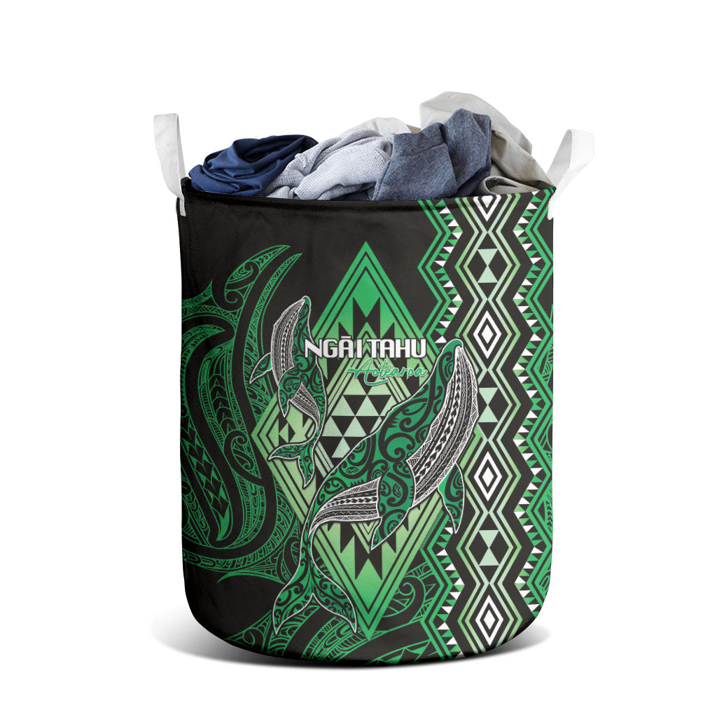 Aotearoa Iwi Ngai Tahu Laundry Basket NZ Maori Humpback Whale Taniko Motifs