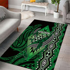 Aotearoa Iwi Ngai Tahu Area Rug NZ Maori Humpback Whale Taniko Motifs