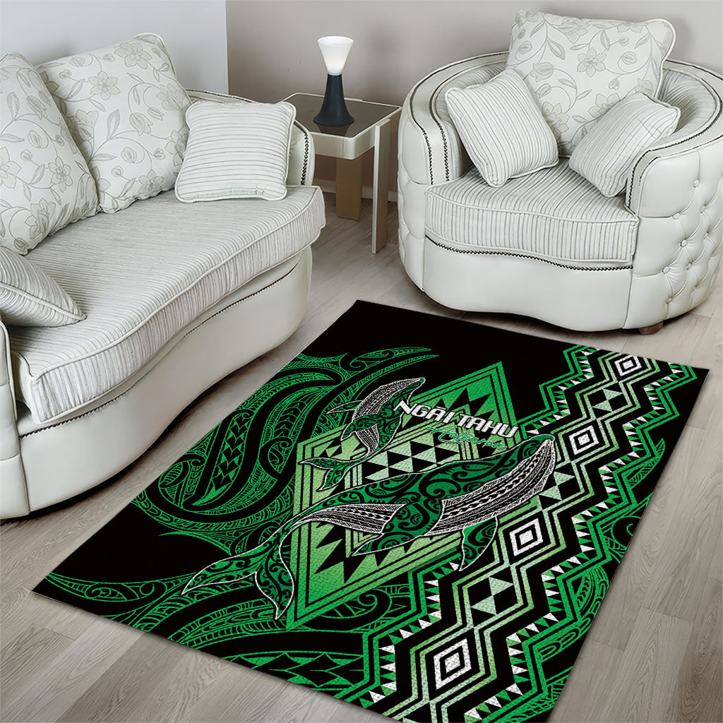 Aotearoa Iwi Ngai Tahu Area Rug NZ Maori Humpback Whale Taniko Motifs