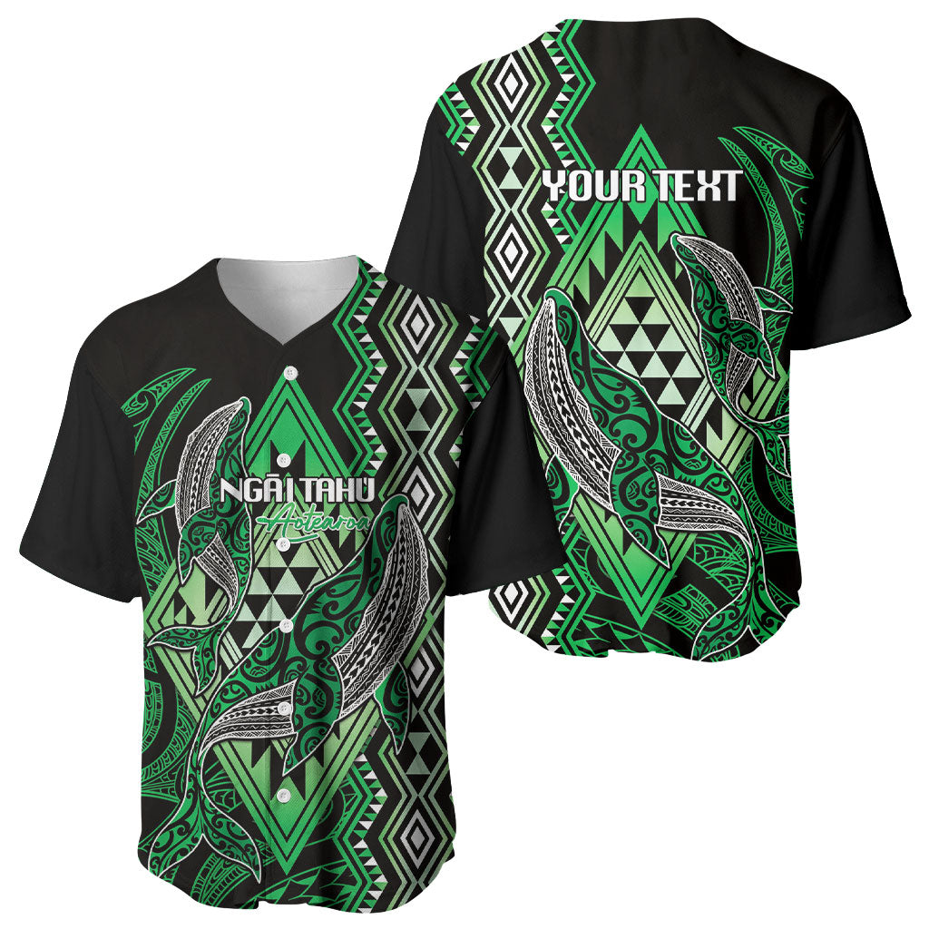 Aotearoa Iwi Ngai Tahu Personalised Baseball Jersey NZ Maori Humpback Whale Taniko Motifs