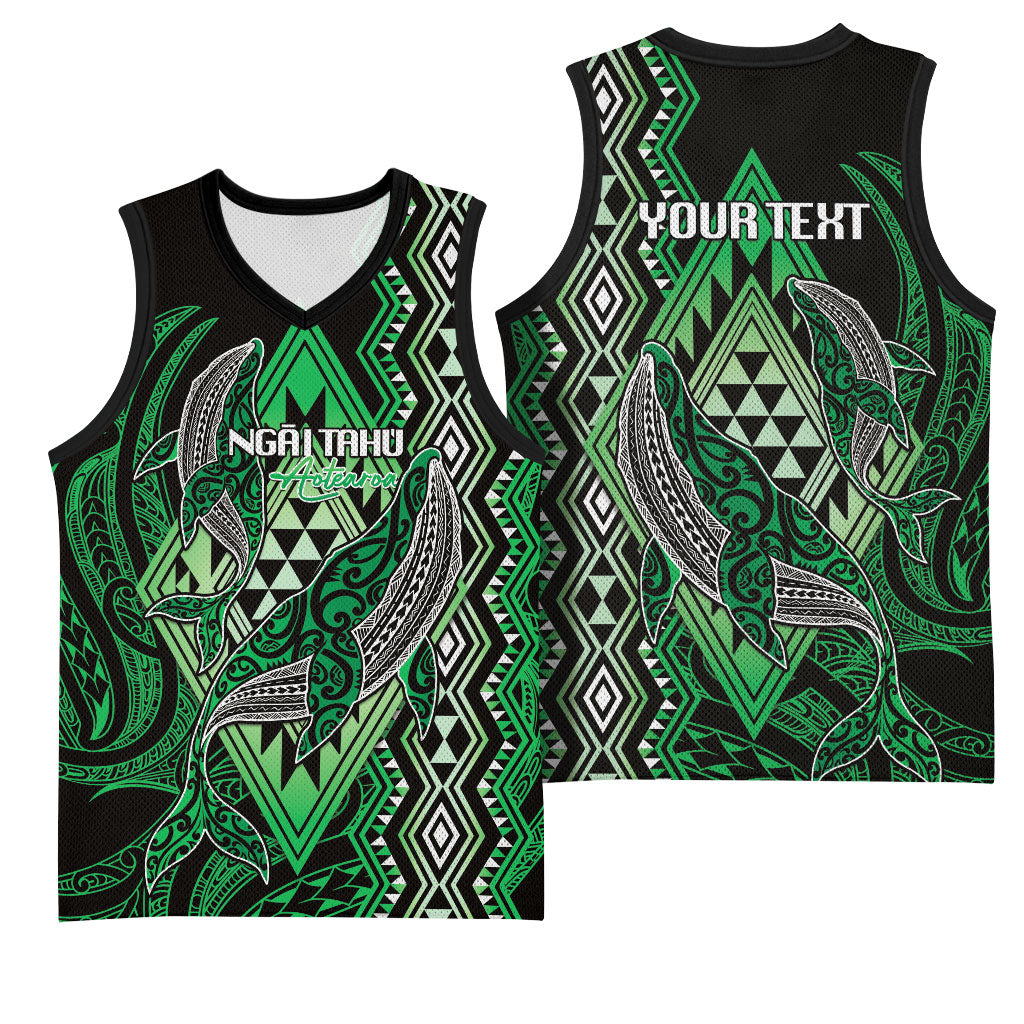 Aotearoa Iwi Ngai Tahu Personalised Basketball Jersey NZ Maori Humpback Whale Taniko Motifs