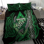 Aotearoa Iwi Ngai Tahu Bedding Set NZ Maori Humpback Whale Taniko Motifs
