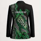 Aotearoa Iwi Ngai Tahu Personalised Blazer NZ Maori Humpback Whale Taniko Motifs