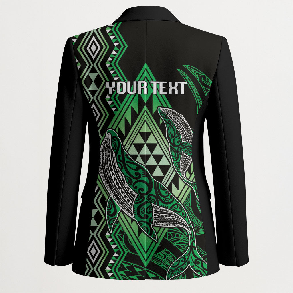 Aotearoa Iwi Ngai Tahu Personalised Blazer NZ Maori Humpback Whale Taniko Motifs