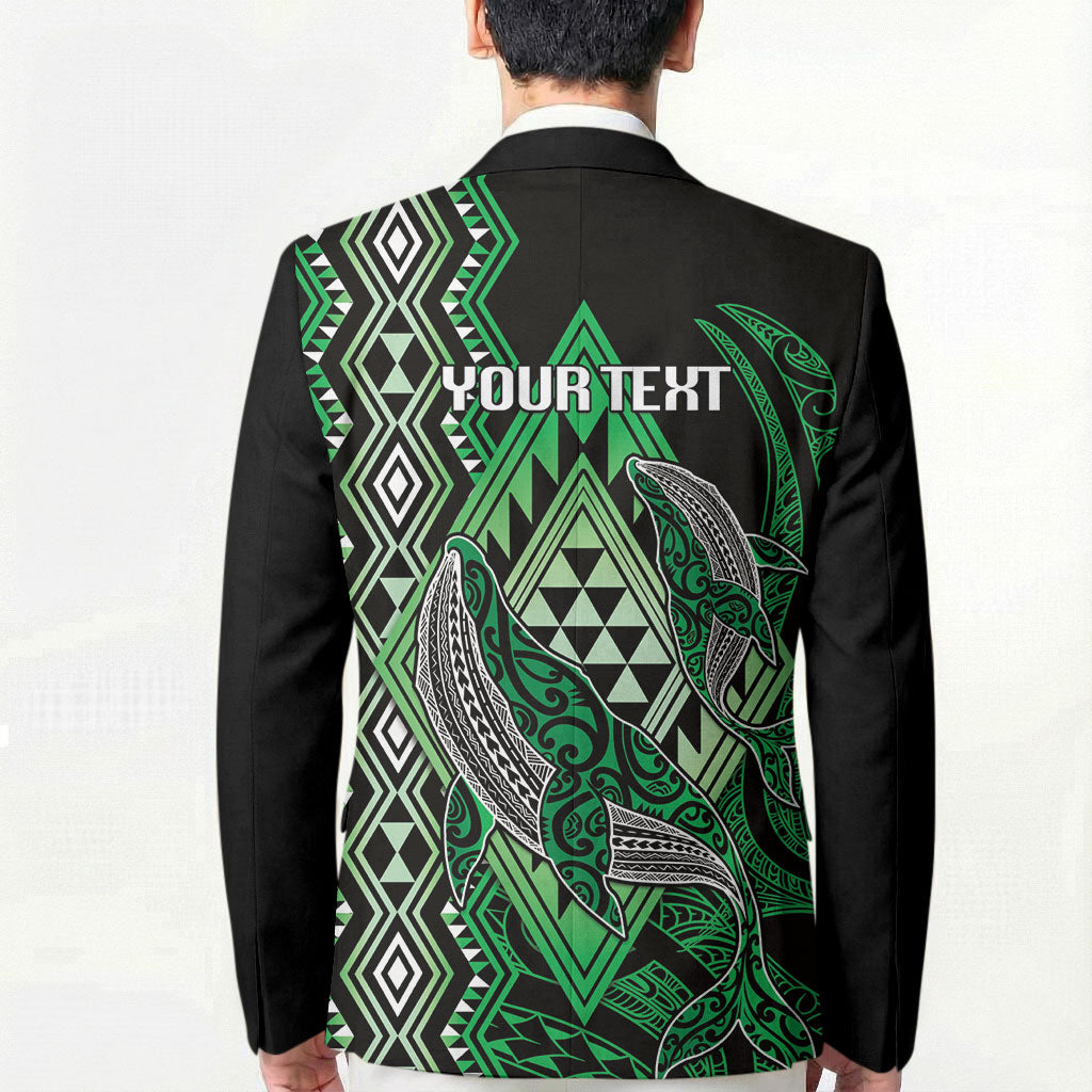 Aotearoa Iwi Ngai Tahu Personalised Blazer NZ Maori Humpback Whale Taniko Motifs