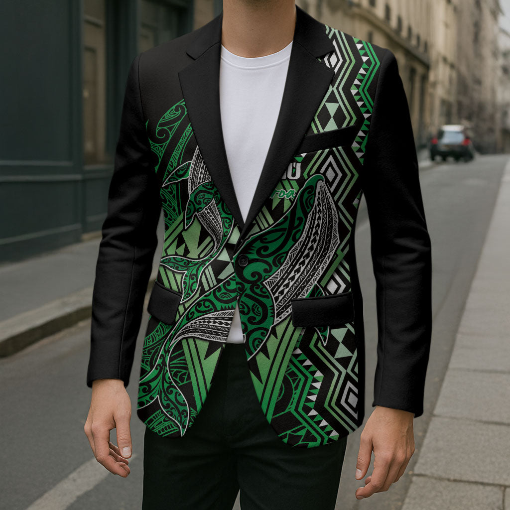 Aotearoa Iwi Ngai Tahu Personalised Blazer NZ Maori Humpback Whale Taniko Motifs