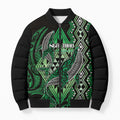 Aotearoa Iwi Ngai Tahu Personalised Bomber Puffer Jacket NZ Maori Humpback Whale Taniko Motifs