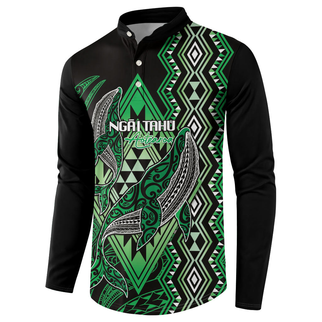 Aotearoa Iwi Ngai Tahu Personalised Button Sweatshirt NZ Maori Humpback Whale Taniko Motifs