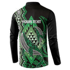 Aotearoa Iwi Ngai Tahu Personalised Button Sweatshirt NZ Maori Humpback Whale Taniko Motifs
