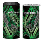 Aotearoa Iwi Ngai Tahu Personalised 4 in 1 Can Cooler Tumbler NZ Maori Humpback Whale Taniko Motifs