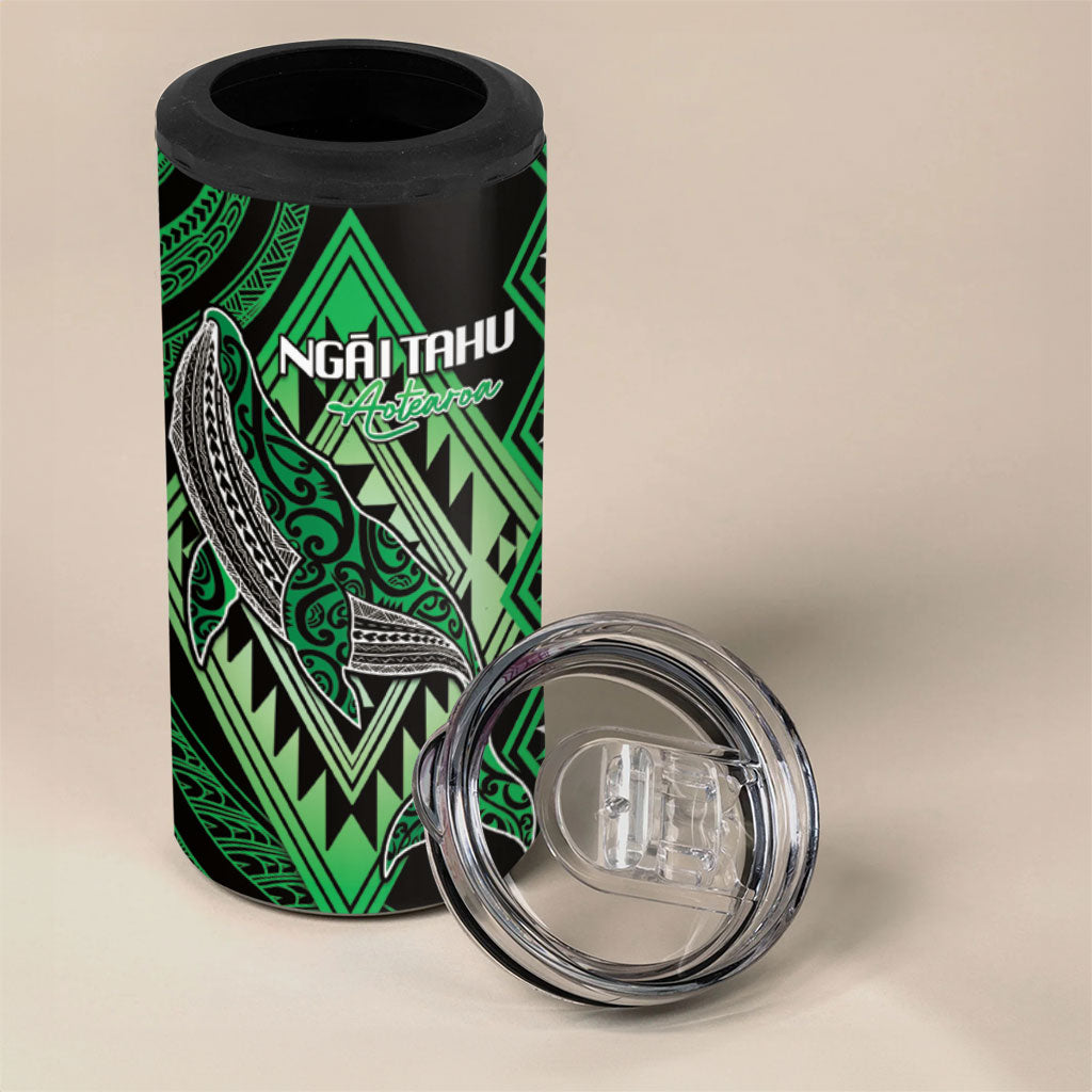 Aotearoa Iwi Ngai Tahu Personalised 4 in 1 Can Cooler Tumbler NZ Maori Humpback Whale Taniko Motifs