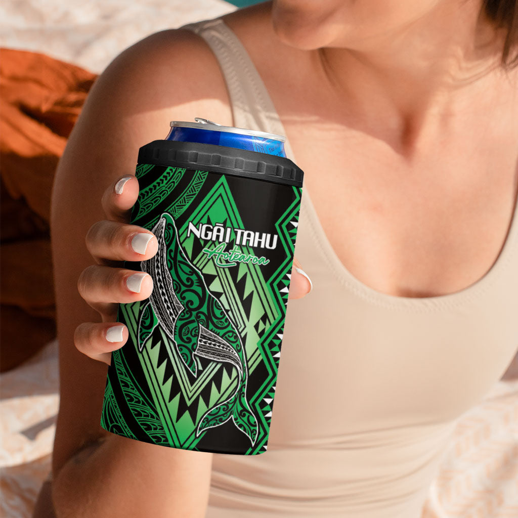 Aotearoa Iwi Ngai Tahu Personalised 4 in 1 Can Cooler Tumbler NZ Maori Humpback Whale Taniko Motifs
