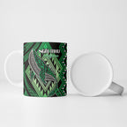 Aotearoa Iwi Ngai Tahu Personalised Ceramic Mug NZ Maori Humpback Whale Taniko Motifs