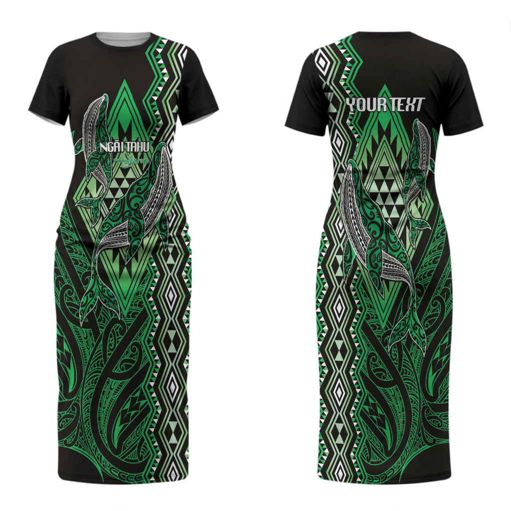 Aotearoa Iwi Ngai Tahu Personalised Couples Matching Short Sleeve Bodycon Dress and Hawaiian Shirt NZ Maori Humpback Whale Taniko Motifs