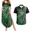 Aotearoa Iwi Ngai Tahu Personalised Couples Matching Summer Maxi Dress and Hawaiian Shirt NZ Maori Humpback Whale Taniko Motifs
