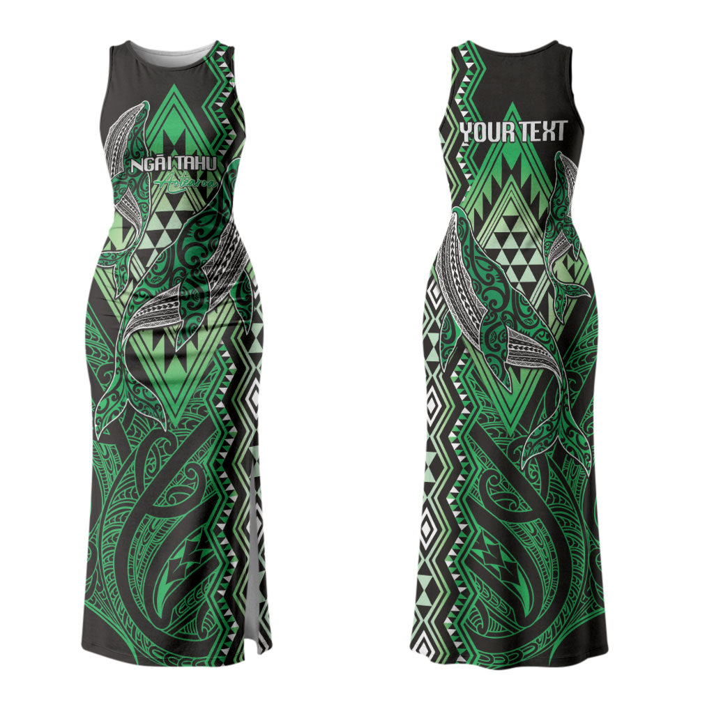Aotearoa Iwi Ngai Tahu Personalised Couples Matching Tank Maxi Dress and Hawaiian Shirt NZ Maori Humpback Whale Taniko Motifs