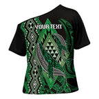 Aotearoa Iwi Ngai Tahu Personalised Cross Shoulder Shirt NZ Maori Humpback Whale Taniko Motifs