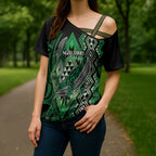 Aotearoa Iwi Ngai Tahu Personalised Cross Shoulder Shirt NZ Maori Humpback Whale Taniko Motifs