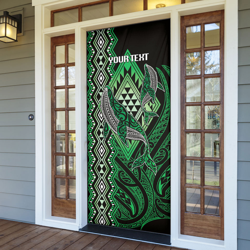 Aotearoa Iwi Ngai Tahu Personalised Door Cover NZ Maori Humpback Whale Taniko Motifs