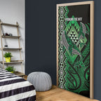 Aotearoa Iwi Ngai Tahu Personalised Door Cover NZ Maori Humpback Whale Taniko Motifs
