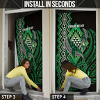 Aotearoa Iwi Ngai Tahu Personalised Door Cover NZ Maori Humpback Whale Taniko Motifs