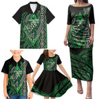 Aotearoa Iwi Ngai Tahu Personalised Family Matching Puletasi and Hawaiian Shirt NZ Maori Humpback Whale Taniko Motifs