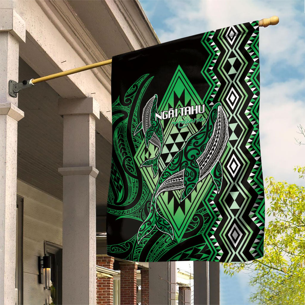 Aotearoa Iwi Ngai Tahu Garden Flag NZ Maori Humpback Whale Taniko Motifs