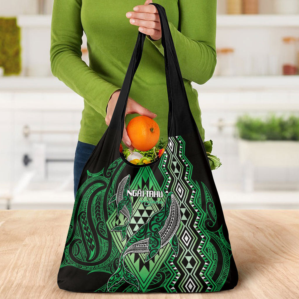 Aotearoa Iwi Ngai Tahu Grocery Bag NZ Maori Humpback Whale Taniko Motifs