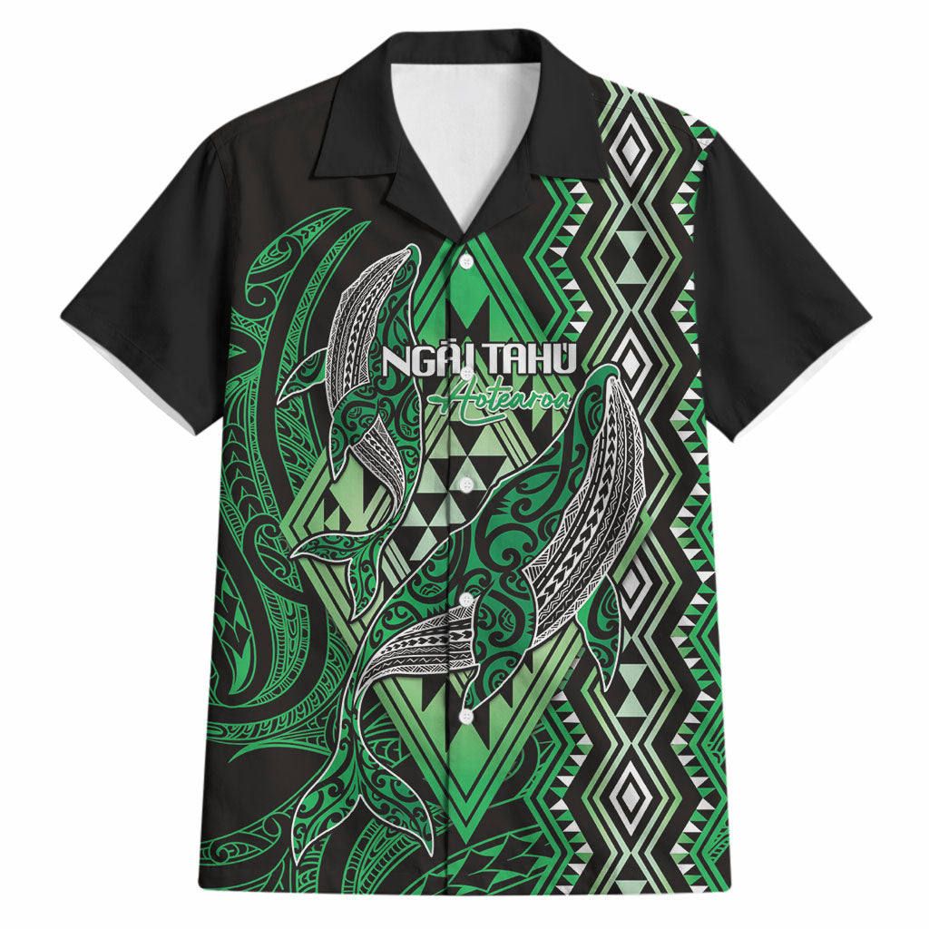 Aotearoa Iwi Ngai Tahu Personalised Hawaiian Shirt NZ Maori Humpback Whale Taniko Motifs