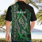 Aotearoa Iwi Ngai Tahu Personalised Hawaiian Shirt NZ Maori Humpback Whale Taniko Motifs