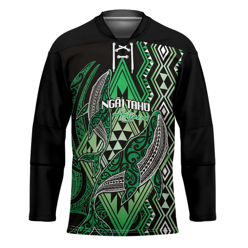 Aotearoa Iwi Ngai Tahu Personalised Hockey Jersey NZ Maori Humpback Whale Taniko Motifs