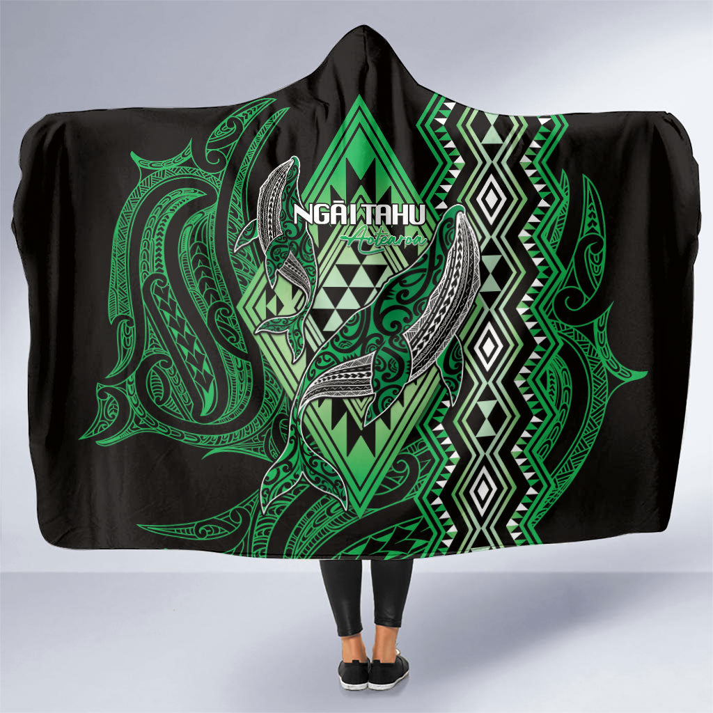 Aotearoa Iwi Ngai Tahu Hooded Blanket NZ Maori Humpback Whale Taniko Motifs