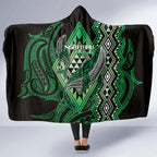 Aotearoa Iwi Ngai Tahu Hooded Blanket NZ Maori Humpback Whale Taniko Motifs