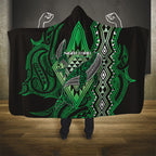 Aotearoa Iwi Ngai Tahu Hooded Blanket NZ Maori Humpback Whale Taniko Motifs