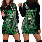 Aotearoa Iwi Ngai Tahu Personalised Hoodie Dress NZ Maori Humpback Whale Taniko Motifs