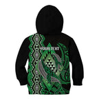 Aotearoa Iwi Ngai Tahu Personalised Kid Hoodie NZ Maori Humpback Whale Taniko Motifs