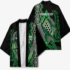 Aotearoa Iwi Ngai Tahu Personalised Kimono NZ Maori Humpback Whale Taniko Motifs
