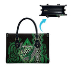 Aotearoa Iwi Ngai Tahu Leather Bag NZ Maori Humpback Whale Taniko Motifs